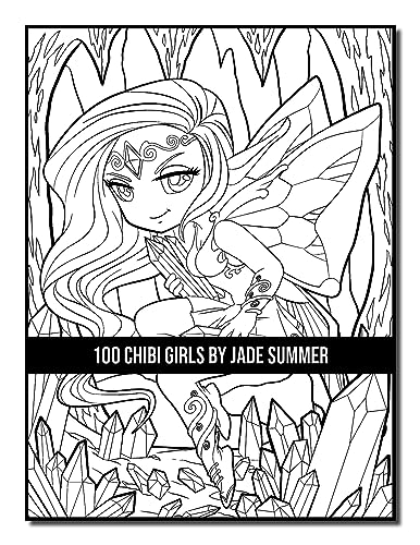 100 Chibi Girls: An Adult Coloring Book Collection with Cute Girls, Fantasy, Horror, Christmas, and More!