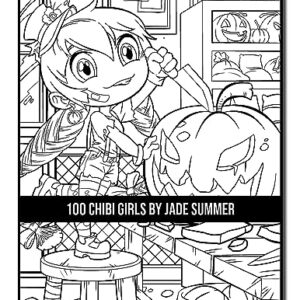 100 Chibi Girls: An Adult Coloring Book Collection with Cute Girls, Fantasy, Horror, Christmas, and More!