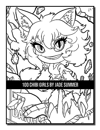 100 Chibi Girls: An Adult Coloring Book Collection with Cute Girls, Fantasy, Horror, Christmas, and More!