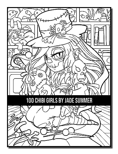 100 Chibi Girls: An Adult Coloring Book Collection with Cute Girls, Fantasy, Horror, Christmas, and More!