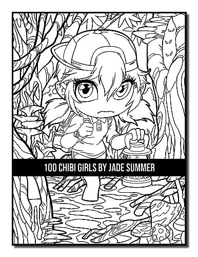 100 Chibi Girls: An Adult Coloring Book Collection with Cute Girls, Fantasy, Horror, Christmas, and More!