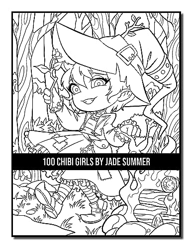 100 Chibi Girls: An Adult Coloring Book Collection with Cute Girls, Fantasy, Horror, Christmas, and More!