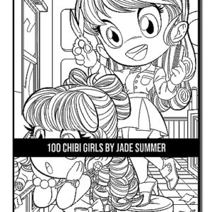 100 Chibi Girls: An Adult Coloring Book Collection with Cute Girls, Fantasy, Horror, Christmas, and More!