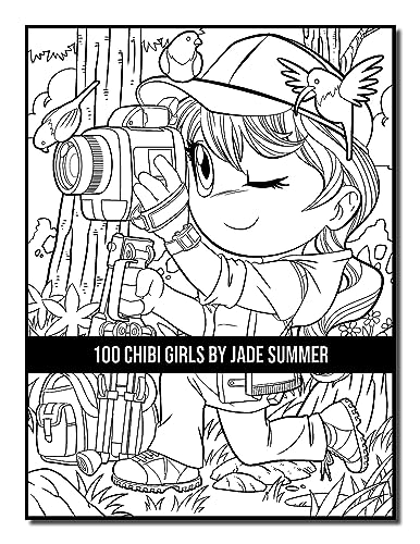 100 Chibi Girls: An Adult Coloring Book Collection with Cute Girls, Fantasy, Horror, Christmas, and More!