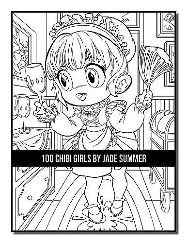 100 Chibi Girls: An Adult Coloring Book Collection with Cute Girls, Fantasy, Horror, Christmas, and More!