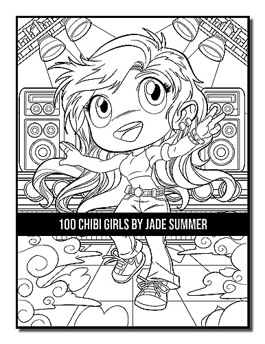 100 Chibi Girls: An Adult Coloring Book Collection with Cute Girls, Fantasy, Horror, Christmas, and More!