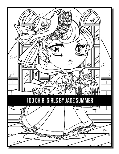 100 Chibi Girls: An Adult Coloring Book Collection with Cute Girls, Fantasy, Horror, Christmas, and More!