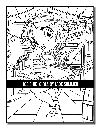 100 Chibi Girls: An Adult Coloring Book Collection with Cute Girls, Fantasy, Horror, Christmas, and More!