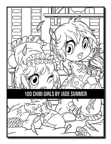 100 Chibi Girls: An Adult Coloring Book Collection with Cute Girls, Fantasy, Horror, Christmas, and More!