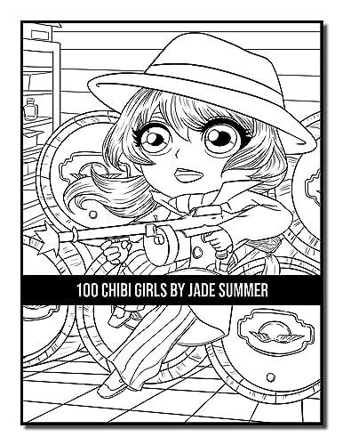 100 Chibi Girls: An Adult Coloring Book Collection with Cute Girls, Fantasy, Horror, Christmas, and More!