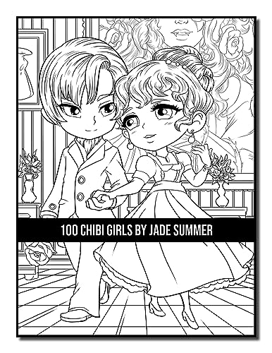 100 Chibi Girls: An Adult Coloring Book Collection with Cute Girls, Fantasy, Horror, Christmas, and More!