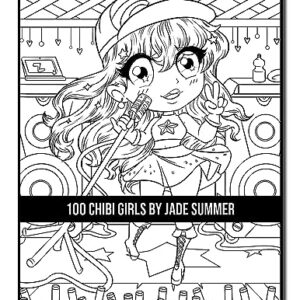 100 Chibi Girls: An Adult Coloring Book Collection with Cute Girls, Fantasy, Horror, Christmas, and More!