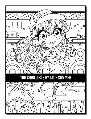 100 Chibi Girls: An Adult Coloring Book Collection with Cute Girls, Fantasy, Horror, Christmas, and More!