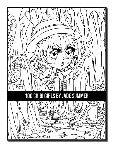 100 Chibi Girls: An Adult Coloring Book Collection with Cute Girls, Fantasy, Horror, Christmas, and More!