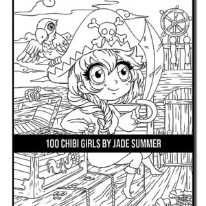 100 Chibi Girls: An Adult Coloring Book Collection with Cute Girls, Fantasy, Horror, Christmas, and More!