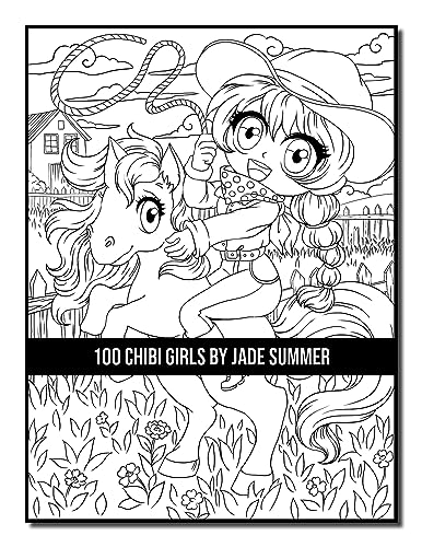 100 Chibi Girls: An Adult Coloring Book Collection with Cute Girls, Fantasy, Horror, Christmas, and More!