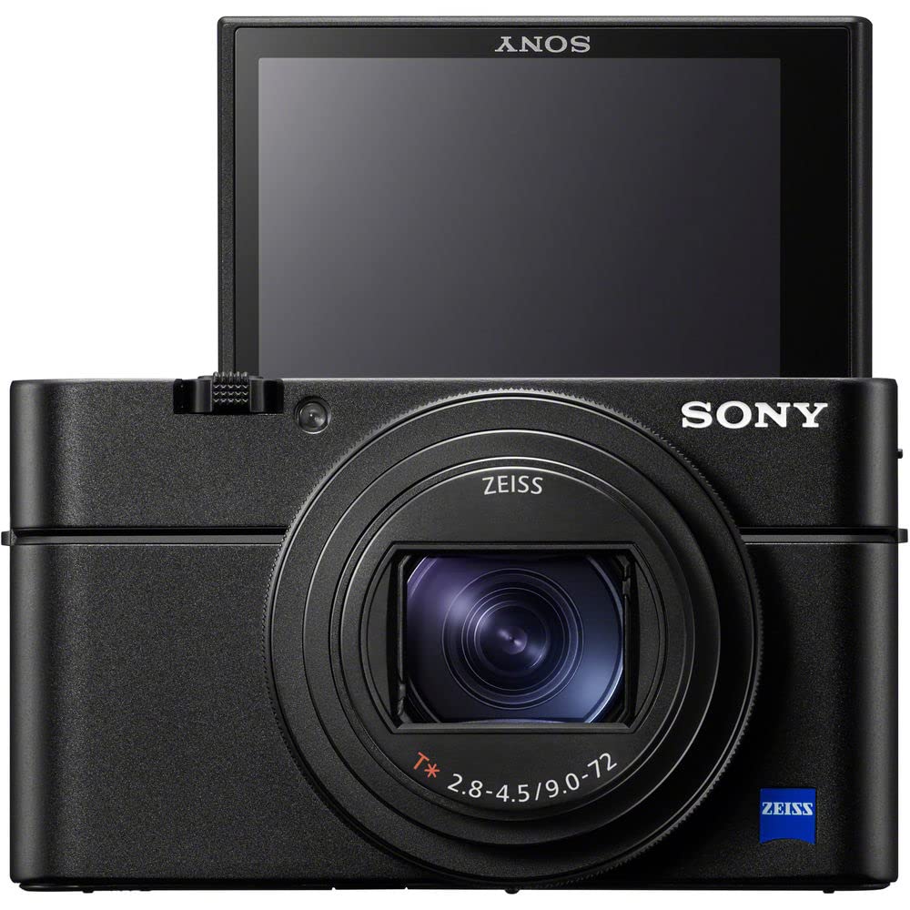 Sony Cyber-Shot DSC-RX100 VII Digital Camera with Shooting Grip Kit (DSC-RX100M7G) + 2 x 64GB Card + Case + 3 x NP-BX1 Battery + Card Reader + LED Light + Corel Photo Software + More (Renewed)