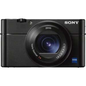 Sony Cyber-Shot DSC-RX100 VA Digital Camera (DSC-RX100M5A/B) + Case + 2 x 64GB Card + 3 x NP-BX1 Battery + Card Reader + Corel Photo Software + HDMI Cable + Charger + Flex Tripod + More (Renewed)