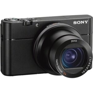 Sony Cyber-Shot DSC-RX100 VA Digital Camera (DSC-RX100M5A/B) + Case + 2 x 64GB Card + 3 x NP-BX1 Battery + Card Reader + Corel Photo Software + HDMI Cable + Charger + Flex Tripod + More (Renewed)