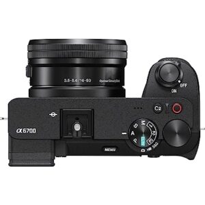 Sony Alpha 6700 – APS-C Interchangeable Lens Camera with 26 MP sensor, 4K video, AI-Based Subject Recognition, Log Shooting, LUT Handling and Vlog Friendly Functions and 16-50mm Zoom Lens