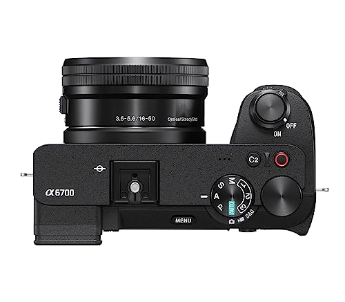 Sony Alpha 6700 – APS-C Interchangeable Lens Camera with 26 MP sensor, 4K video, AI-Based Subject Recognition, Log Shooting, LUT Handling and Vlog Friendly Functions and 16-50mm Zoom Lens