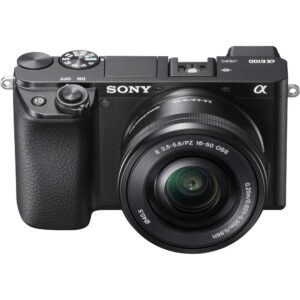 Sony Alpha a6100 Mirrorless Digital Camera 24.2MP with 16-50mm & 55-210mm Lenses + 64GB & 32GB Memory Cards, Sturdy Equipment Carrying Case, Spider Tripod, Camera Flash, Software Kit and More