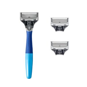 Harry's Razors for Men - Shaving Razors for Men includes a Mens Razor and 3 Razor Blade Refills (Ocean Blue)