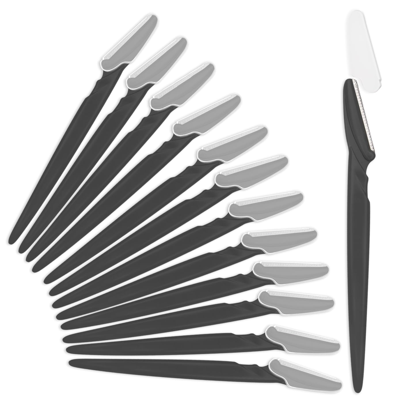 Eyebrow Razor for Women, 12 Pcs Dermaplaning Tool for Face Professional, Face Razor for Women Facial Hair Remover Black