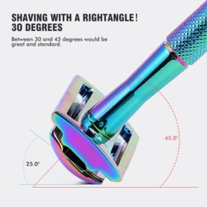 KINGHOOD Safety Razor Single Blade for Men with 10 Double Edge Blades Metal Reusable Eco Friendly Razors Colorful