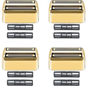 4 Pack Shaver Replacement Foil and Cutters compatible with BaBylissPRO Double FXFS2 Metal shaver foil replacement (Golden-4PCS)