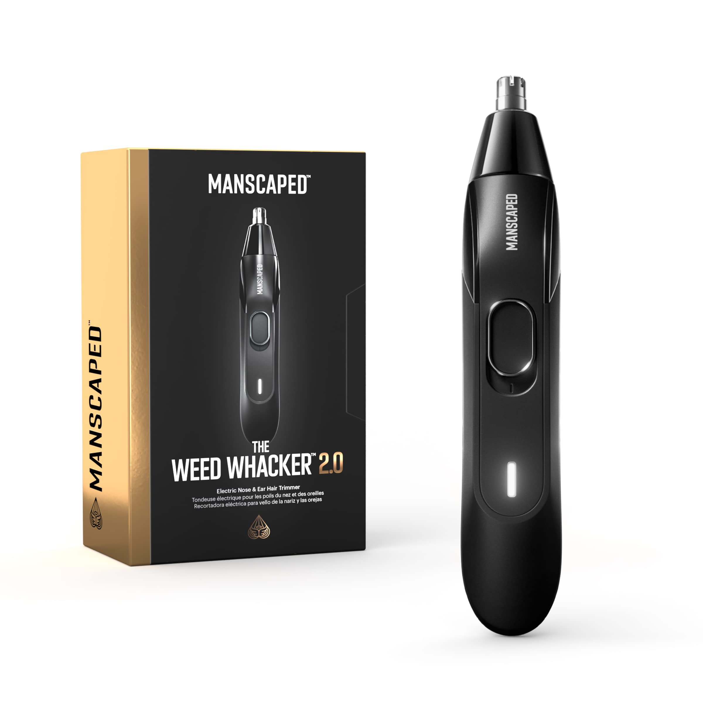 MANSCAPED® The Handyman™ Travel Duo includes The Weed Whacker™ 2.0 Nose & Ear Hair Trimmer and Portable Men’s Compact Facial Hair Shaver with Long-Hair Leveler & Foil Blades