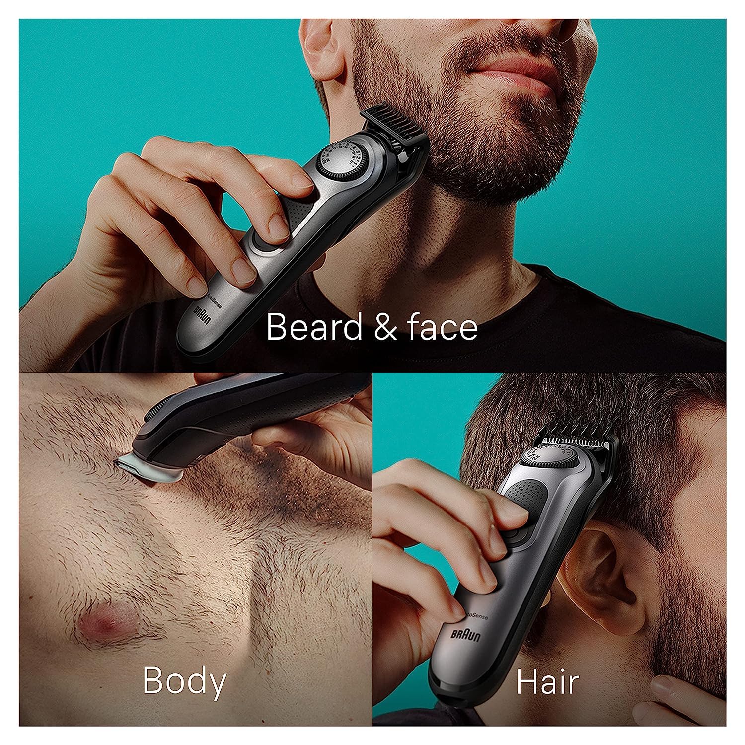 Braun All-in-One Style Kit Series 7 7410, 8-in-1 Trimmer for Men with Beard Trimmer, Body Trimmer for Manscaping, Hair Clippers & More, Braun’s Sharpest Blade, 40 Length Settings, Waterproof