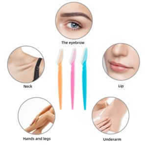 24 Pack of Eyebrow Razor for Women Face Razors Eyebrow Trimmer Dermaplaning Tool Facial Razor with Safety Cover Multipurpose Exfoliating Dermaplaning Hair Trimmer Shaper Shaver with Precision for Men