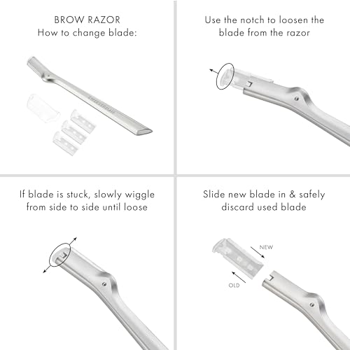 Tweezerman Eyebrow Razor with 3 Replacement Blades and Safety Cap