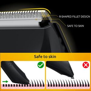 Mancozy Electric Body Hair Trimmer for Men,Groin Hair Trimmer Hair Clippers Lightweight Male Lawn Mower-Waterproof,Rechargeable, Standing Recharge Dock