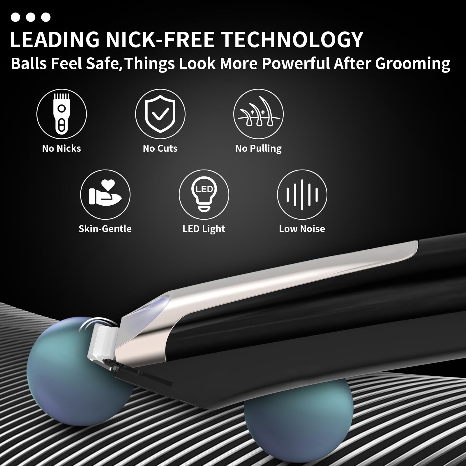 Body Hair Trimmer for Men Groomer: Mens Electric Pubic Groin Hair Shaver - Man Waterproof Ball Trimmers with LED Light - Male Grooming Kit