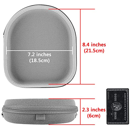 Geekria Shield Headphones Case for Foldable Over-Ear Headphones, Hard Shell Travel Carrying Bag, Compatible with Soundcore, JBL, Bang&Olufsen, Sony Headsets (Microfiber Grey)