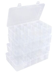 yvudw tackle box organizer plastic jewelry box with dividers snackle box charcuterie container bead organizer containers craft storage organizers 4 pack