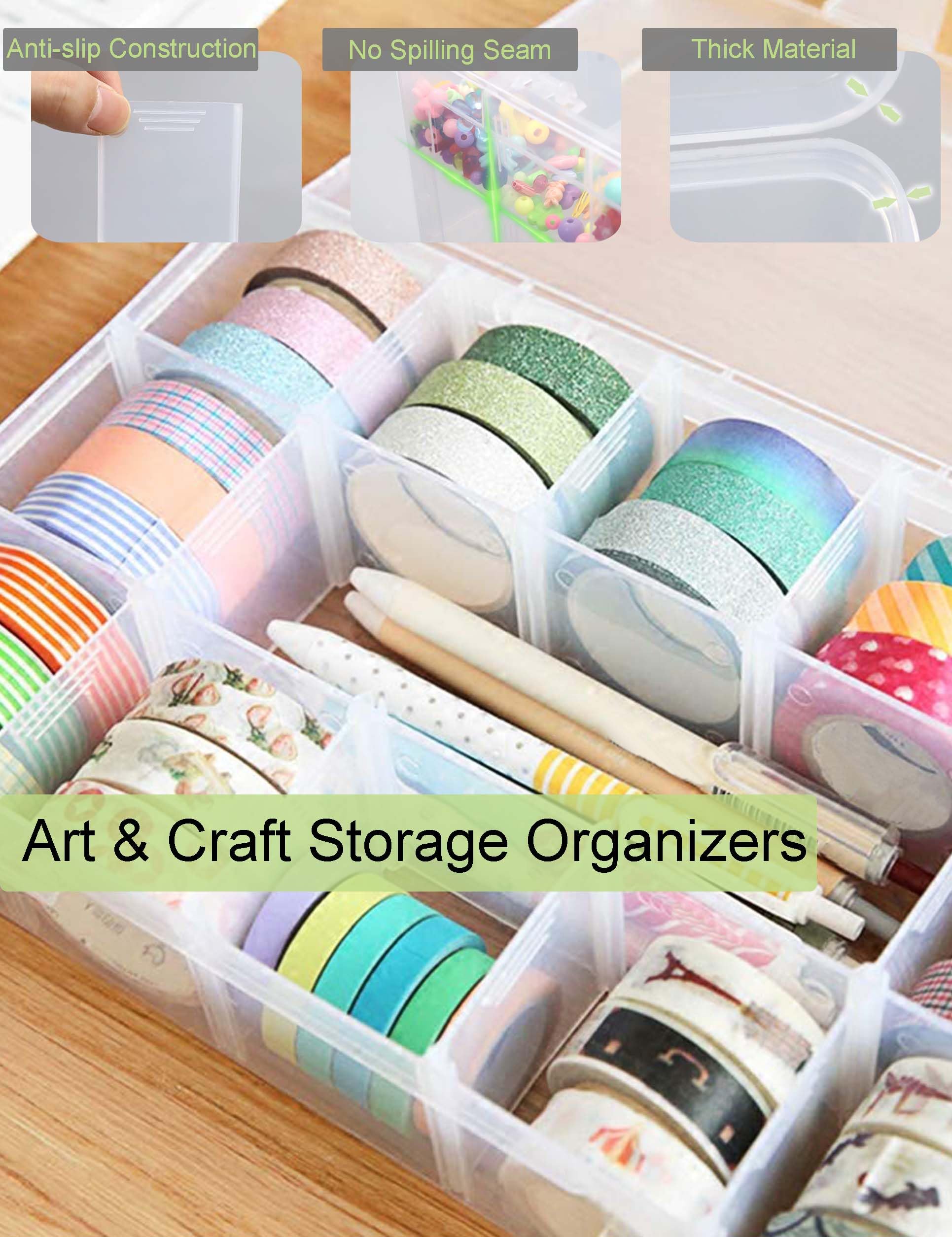 YVUDW Tackle Box Organizer Plastic Jewelry Box with Dividers Snackle Box Charcuterie Container Bead Organizer Containers Craft Storage Organizers 4 Pack