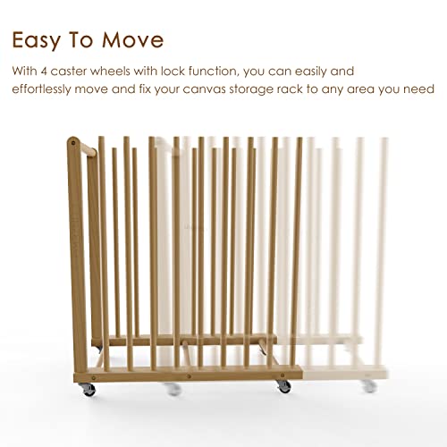 UNZERO Art Storage Rack, Art Canvas Storage, Art Drying Rack, Canvas Boards Rack Art Storage with Handle & Caster Wheels for Drawing Board, Panel, Paper Pad for Art Studios, Artworks, Gallery