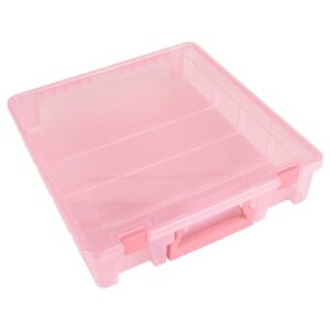 artbin 6955rk super satchel 1-compartment box, art & craft organizer, 1-pack, translucent blush