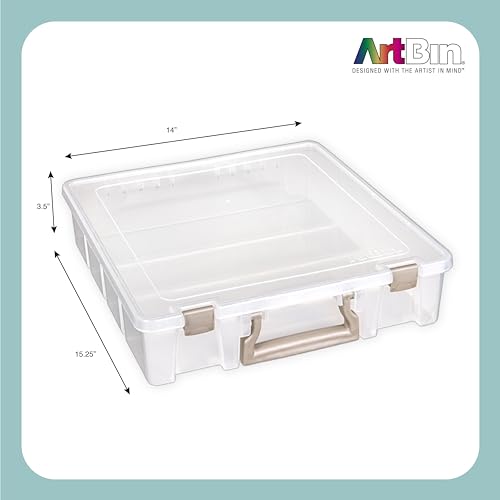 ArtBin 6955RK Super Satchel 1-Compartment Box, Art & Craft Organizer, 1-Pack, Translucent Blush