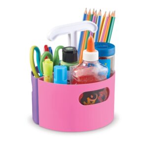 Learning Resources Create-a-Space Storage Mini Center - Pastel, Desk and Art and Crafts Organizer, Maker and Crayon Organizer, Homeschool Organizer and Storage