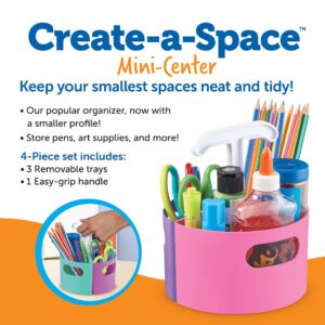 Learning Resources Create-a-Space Storage Mini Center - Pastel, Desk and Art and Crafts Organizer, Maker and Crayon Organizer, Homeschool Organizer and Storage