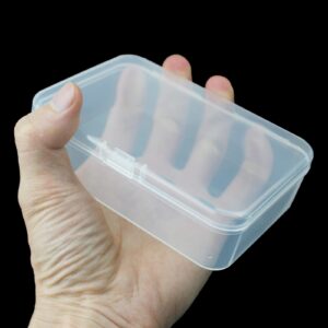 Thintinick 8 Pack Rectangular Clear Plastic Storage Containers Box with Hinged Lid for Beads and Other Small Craft Items (4.92 x 3.35 x 1.38 inch)