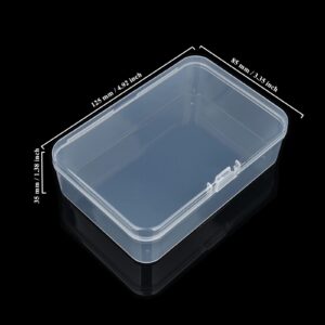 Thintinick 8 Pack Rectangular Clear Plastic Storage Containers Box with Hinged Lid for Beads and Other Small Craft Items (4.92 x 3.35 x 1.38 inch)