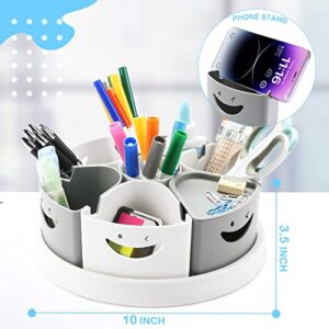 MeCids Art Supply Storage and Organizer - 360° Spinning Pen Holder and Pencil/Marker Organizer Caddy for Desk for Office, Classroom - Kids Craft Supplies Organization and Storage - Birthday Gifts