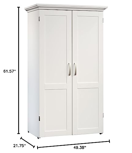 Sauder Miscellaneous Storage Craft & Sewing Armoire, L: 35.11" x W: 21.81" x H: 61.58", Glacier White finish