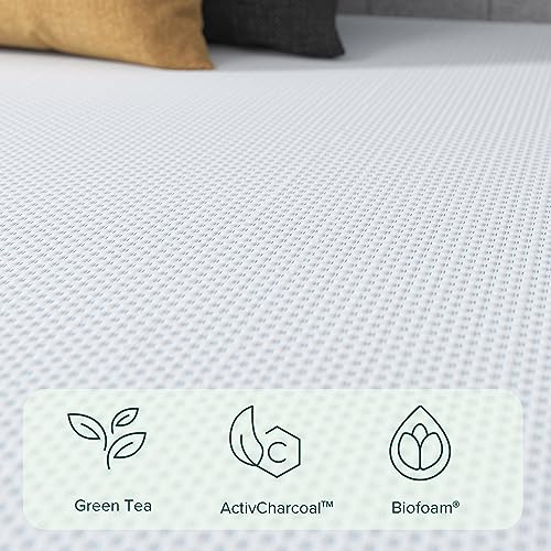 ZINUS 12 Inch Green Tea Cooling Gel Memory Foam Mattress, King, Fiberglass Free, Cooling Gel Foam, Pressure Relieving, CertiPUR-US Certified, Mattress in A Box, White