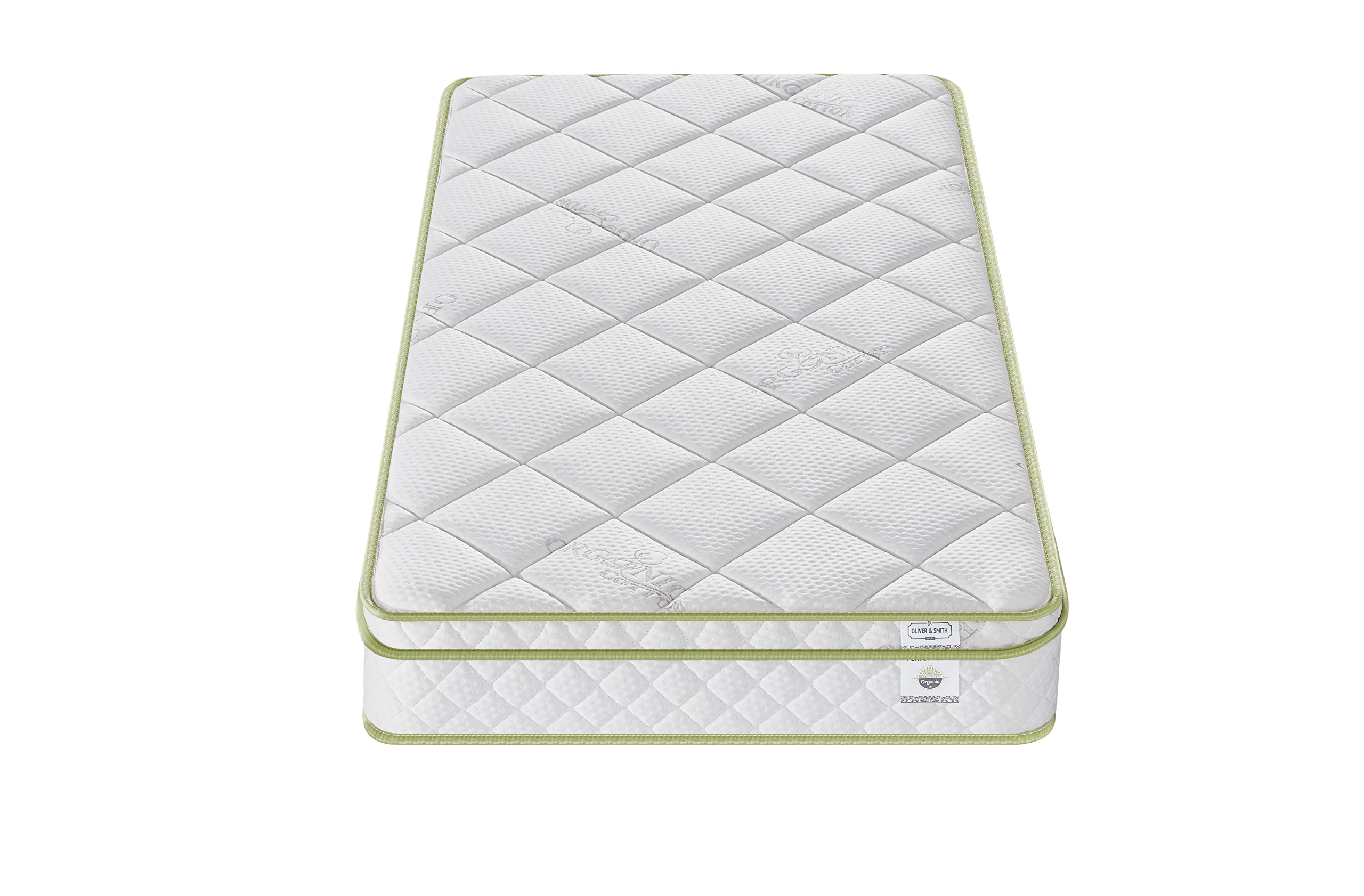 King Size Mattress - 8 Inch Cool Comfort Foam & Spring Hybrid Mattress with Breathable Organic Cotton Cover - Quilted Foam Plush Euro Pillow Top - Rolled in a Box - Oliver & Smith